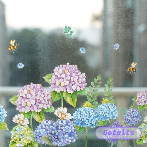 CROWNED BEAUTY Spring Static Window Clings, 9 Sheets Reusable Removable Stickers Tulips Floral Birds Butterfly Glass Decals for Home School Office Seasonal Decorations CW09 in Saudi Arabia