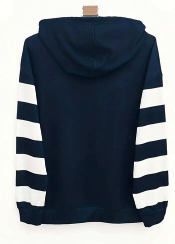 WDIRARA Women's Plus Size Anchor Graphic Print Long Sleeve Sweatshirt Half Zip Color Block Drop Shoulder Hoodie in Saudi Arabia