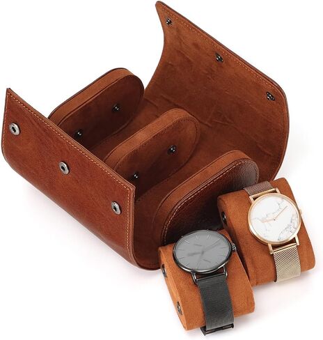 Woyir Watch Roll Travel Genuine Leather Case Watch Gaint Case With With Palow for Men ، و Watch Watch Case أو منظم للتخزين والعرض لعيد الأب in Kuwait