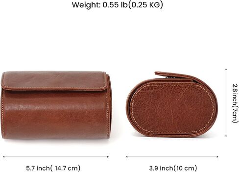 Woyir Watch Roll Travel Genuine Leather Case Watch Gaint Case With With Palow for Men ، و Watch Watch Case أو منظم للتخزين والعرض لعيد الأب in Kuwait