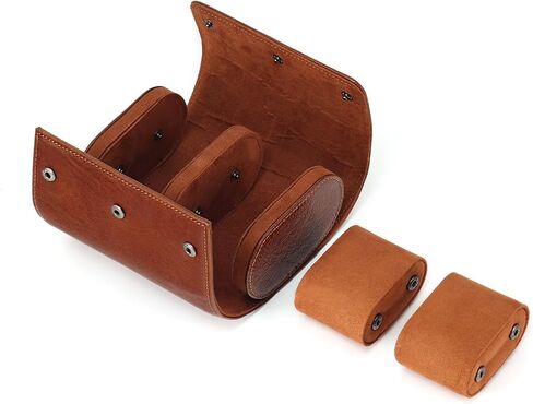 Woyir Watch Roll Travel Genuine Leather Case Watch Gaint Case With With Palow for Men ، و Watch Watch Case أو منظم للتخزين والعرض لعيد الأب in Kuwait