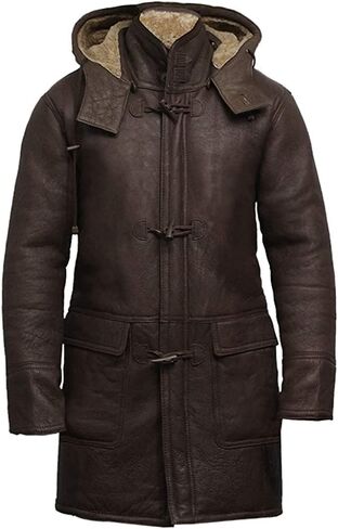 SAMS Tom Hardy Dark Knight Rises Bane Shearling Coat For Mens Distressed Brown Trench Genuine Leather Overcoat / Jacket in Kuwait