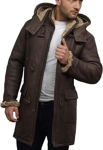 SAMS Tom Hardy Dark Knight Rises Bane Shearling Coat For Mens Distressed Brown Trench Genuine Leather Overcoat / Jacket in Kuwait