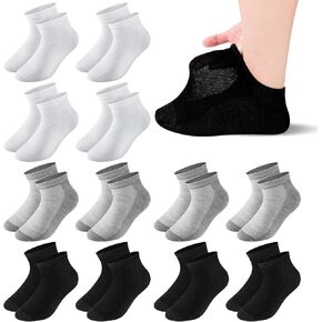 12 Pairs Extra Wide Thin Diabetic Socks Low Cut Bariatric Socks Non-Binding Plus Size No Show Anklets for Men Women Lymphedema Edema Swollen Feet