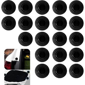 20 PCS Car Door Shock Absorber, Door Side Sound Reducer Buffer Silicone Pad, Self-adhesive Hood Bumper Anti-collision Protection Device, Universal for Cars Exterior Accessory (Black)