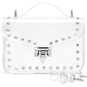 محافظ واضحة للنساء ، محفظة صافية صافية واضحة مع استاد حقيبة Crossbody