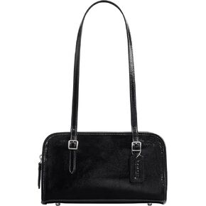 Coach Crinkle Patent Swing Zip Bag, LH/Black