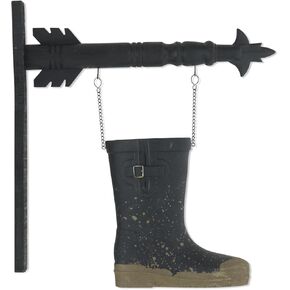 K&K Interiors Decorative Arrow, Black, 9.75 inches (H) x 9 inches (W), Polyresin, Stone Powder, Metal, Wall Decor