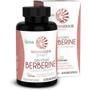 Sunwarrior Berberine Supplement Ceylon Cinnamon DihydroBerberine Capsules 60 Count Bottle 30 Servings