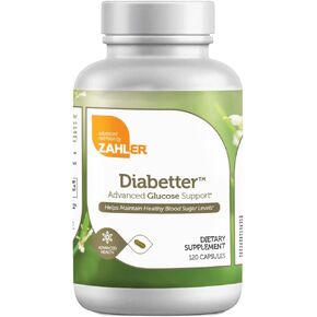 Zahler Diabetter, Advanced Glucose Support Supplement with Cinnamon, Certified Kosher, 120 Capsules