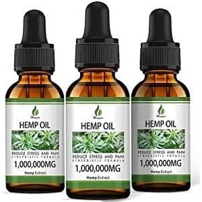 (3-Pack) Hemp Oil Drops High Potency - Relief Good Mood - Maximum Strength 1000,000 Natural Relax Hemp Oil - Organic Hemp Oils Tincture Extract