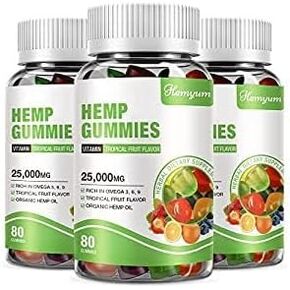 Hemp Gummies (3 Packs), High Potency Edible Gummies Extra Strength Sleep, Pain, Anxiety Organic Hemp Oil Extract Vegan Bear Gummy - 240 Counts Candy