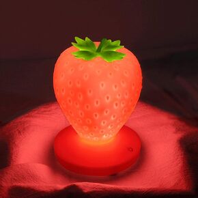 ضوء الليل الفراولة ، مصباح الفراولة السيليكون اللطيف ، LED LED LIGH LIGHT LIGH
