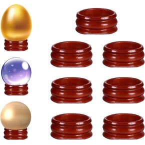 10 PCS CRYSTAL حامل للأحجار حوامل الكرة الخشبية ، الوقوف الخشبي لبلور الكريستال البلورات حاملي بيض الكرة المزخرفة للكرة ، وودنجورستالستانز كرات زخرفية تقف داكنة ، لون أحمر ، حمراء.