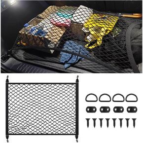 Universal Cargo Net for SUV,High Elastic 31"x22" to 63"x47" Trunk Net for SUV with Fastening Kits,Multi-Purpose Automotive Cargo Nets and Trunk Organizer for Car