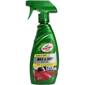 Turtle Wax Quick and Easy Wax and Dry Spray Wax - 1 Step - Carnauba Shine - Prevents Water Spots - Repels Rain