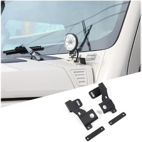 Car Hood Both Sides Mount Light Brackets Compatible with Ineos Grenadier 2020 -2024 Hood Hinge Ditch Light Mount Brackets External Accessories Decoration (Black) (Style A)