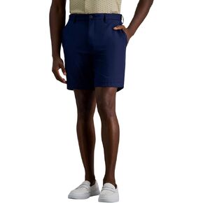 Haggar Men's Cool 18 Pro Straight Straight Fit Frant Front 4-Way تمتد الخصر القابل للتوسيع القصير