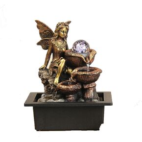 Tabletop Water Fountain with Light,Water Fountain Indoor Waterfall Fountain Zen Meditation Waterfall Fountain Home DecorRelaxation Fountain with Natural River Rocks (Style C)