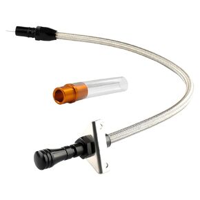 Flexible Transmission Dipstick Compatible with GM TH350 TH400 700R4 4L60E 4L80E, with Firewall Mounted Stainless Steel Braided Hose