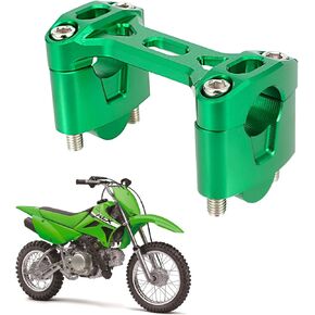 Factory Handlebar Risers 7/8" 22MM Handle Bar Clamp Mounts for Kawasaki KLX110 / KLX110L 2010-2025 | Replaces OEM Part 46012-0101-458 (Green)