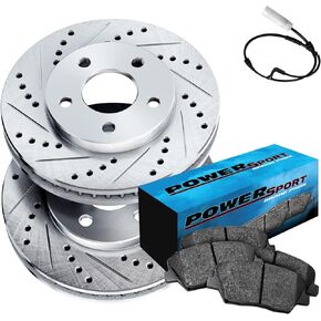 Power Sport Front Brakes and Rotors Kit |Front Brake Pads| Brake Rotors and Pads| Ceramic Brake Pads and Rotors |fits 2007-2013 BMW 323i, 325i, 328i, 328i xDrive, 328xi