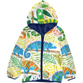 Aflyko Boys Fleece Coat Blue Zip-Up Hoodie Girls Outerwear Kids Hooded Jacket 3-10T