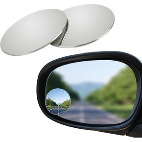 2PCS Blind Spot Mirror, Adjustable Convex Rear View Mirror, HD Glass Frameless Blind Spot Mirror, Vside Mirror Blindspot for Larger Image, Rearview Mirror Accessories for Car (Round)