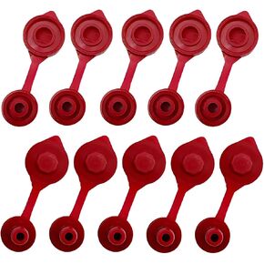 10PCS Car Gas Can Vent Cap, Flexible Vehicle Fuel Jug Vent Plug Replacement Cover, Automotive Pour Nozzle Gasket Stopper Collar Accessories, Universal for SUV Sedan Truck (Red)
