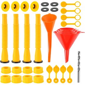 38pcs Gas Can Spout Replacement, Anti-Spill Nozzles for 1/2/5/10 Gal Oil Cans