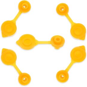 5 PCS Universal Can Vent Caps, Gas Can Vents for Plastic Cans Yellow Replacement Flexible Pour Nozzle Gasket Stopper Universal Fuel Gass Cans Jug Vents with Chilton Briggs Rotopax Gott Anchor