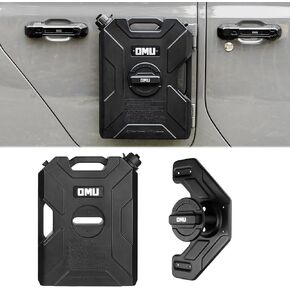 MAIKER 2.64 Gallon/10L Door Hinge Container and Mount Set Compatible with 2007-2024 Jeep wrangler JK JL JT, Backing Plate with Spout Backup Water Storage Can,1PCS