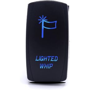 Dasen 5Pin Laser Lighted Whip Rocker Switch On-Off LED Light 20A 12V, Blue Compatible with SUV,ATV,UTV,Motorcycle,Truck
