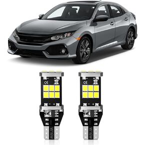T15 921 912 906 LED Bulbs Xenon White Back Up Light 2835 Chipsets Compatible with 2001-2012 Honda Civic Coupe & 2013-2020 Honda Civic Reverse Lights, Pack of 2