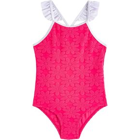 LIZENS Girls One Piece Swimwear Beach Bathing Suit Ruffle Swimwsuit Girls Size 2-12