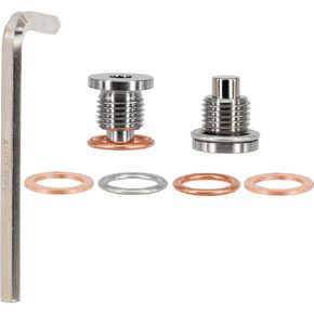 2PCS Stainless Steel Magnetic Oil Drain Plug Fit for Select Models 06-21 Audi A3 A4 A5 A6 A7 Q3 Q5 Q7 TT, 09-11 VW CC GTI Jetta Passat ect, Replace N91167901, N0160276 With Washer N0138157