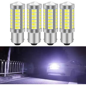 4 PCS 1157 LED Bulbs, 2057 2357 7528 BAY15D LED Brake Bulb, 30W 6500K Super Bright LED Turn Signal Lights, 5730 Chip Reverse Light Bulb Replacement, LED Light Bulb for Cars (White)