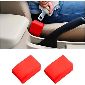 Car Seat Belt Buckle Holder, 2PCS Silicone Vehicle Seatbelt Buckle Booster for Easy Access, Stand Upright Automotive Safety Belt Buckle Cover, Universal for SUVs, RVs, Trucks (Gray)