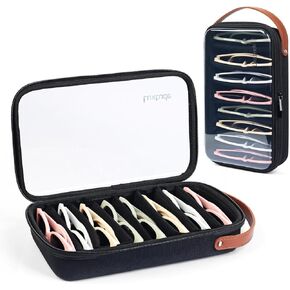 Luxtude Travel Sunglasses Organizer Case for Women Men, Glasses Case Multiple Pairs w/Adjustable Slot, Clear Sunglass Storage