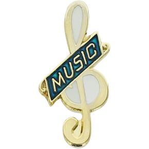 5/8 Inch Music Choir Clef Lapel Pin - Package of 12, Poly Bagged in Kuwait