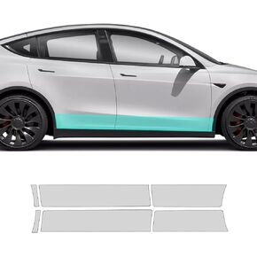 for Tesla Model Y 2020-2024 TPU PPF HD Clear Paint Protective Film Custom Fit Anti Scratch Self Healing Shield Guard Tesla Finishing Accessories for Lower Door Section 6Pcs