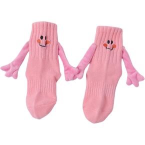 Magnetic Hand Holding Socks Crazy Funny Silly Fun Novelty Socks Gifts for Kids Toddler Friends 1-9 Years