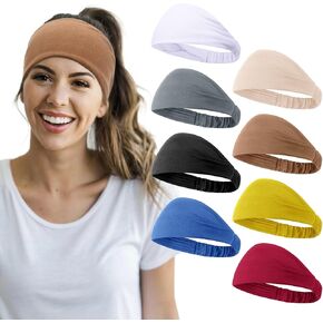Headbands for Women Non Slip Workout Headband Headscarf Boho Stretchy Soft Sport Head Band for Running Sports Athletic Fitness Travel Hairbands