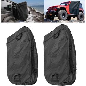 Replacement for 13110001 Hard Door Storage Bags for Jeep Wrangler JK JL CJ YJ TJ 1976-2023, Easy Store/Carry Side Door for Jeep Wrangler (Set of 2)