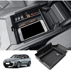 Center Console Organizer Insert Tray Compatible with BMW X3 2025 Interior Accessories, Custom Fit Armrest Storage Tray for 2025 X3, Secondary Compartment Expanding Storage Space, Durable ABS