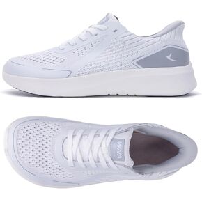 Mens Wide Toe Walking Shoes | Zero Drop Minimalist Tennis Sneakers for Men | Slip On Arch Support Orthotic Shoes for Plantar Fasciitis