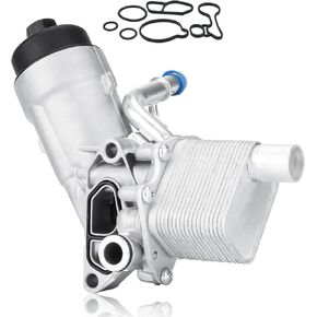 Engine Oil Cooler with Oil Filter Housing Adapter Assembly for Chevy Cruze Sonic Trax, for Buick Encore 1.4L, Replaces for 55566784 88179-91400 650039
