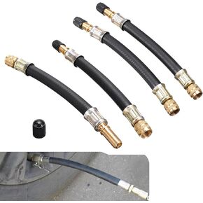 2 PCS Flexible Tire Valve Extender, 8.26 Inch Air Valve Stem Extension, Universal Air Valve Adapters for Cars Trucks Motorcycles RV Bicycles & Air Compressors (Black #2PCS)