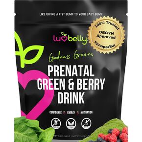 Greens for Pregnant Women - Safe Prenatal Greens Powder - OBGYN Approved Fertility & Pregnancy Supplements - Organic Pregnancy Green Powder - Yummy Prenatal Energy & Hydration Drink Mix - 24 Servings