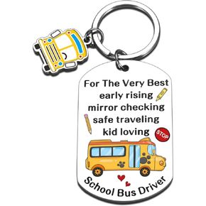 School Bus Driver Appreciation Gifts, Thank You School Bus Keychain for Men Women, Bus-Driver Aide Gifts from Students Parents, End of Year, Retirement, Christmas Gift for Drivers Accessories